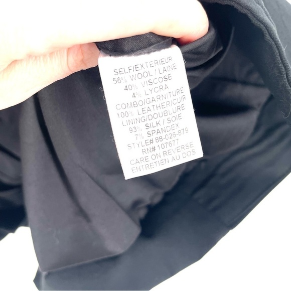 Alice + Olivia Black Sleeveless Wool Silk Blend Tuxedo Button Front Blazer - Picture 5 of 5